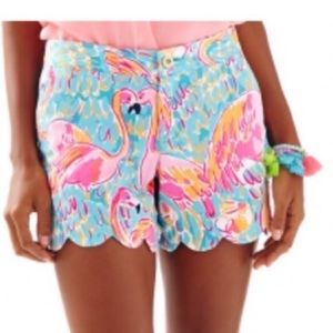 Lilly Pulitzer Peel and Eat Flamingo Buttercup Shorts size 16